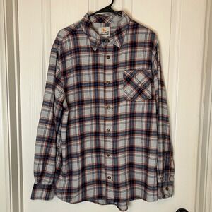 Field Stream Mens Flannel Button Down Shirt Plaid Long Sleeve Size XL